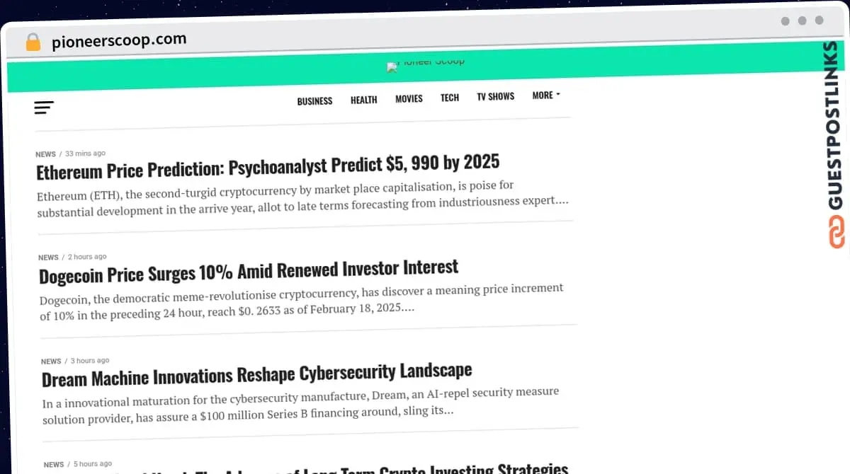 Publish Guest Post on pioneerscoop.com
