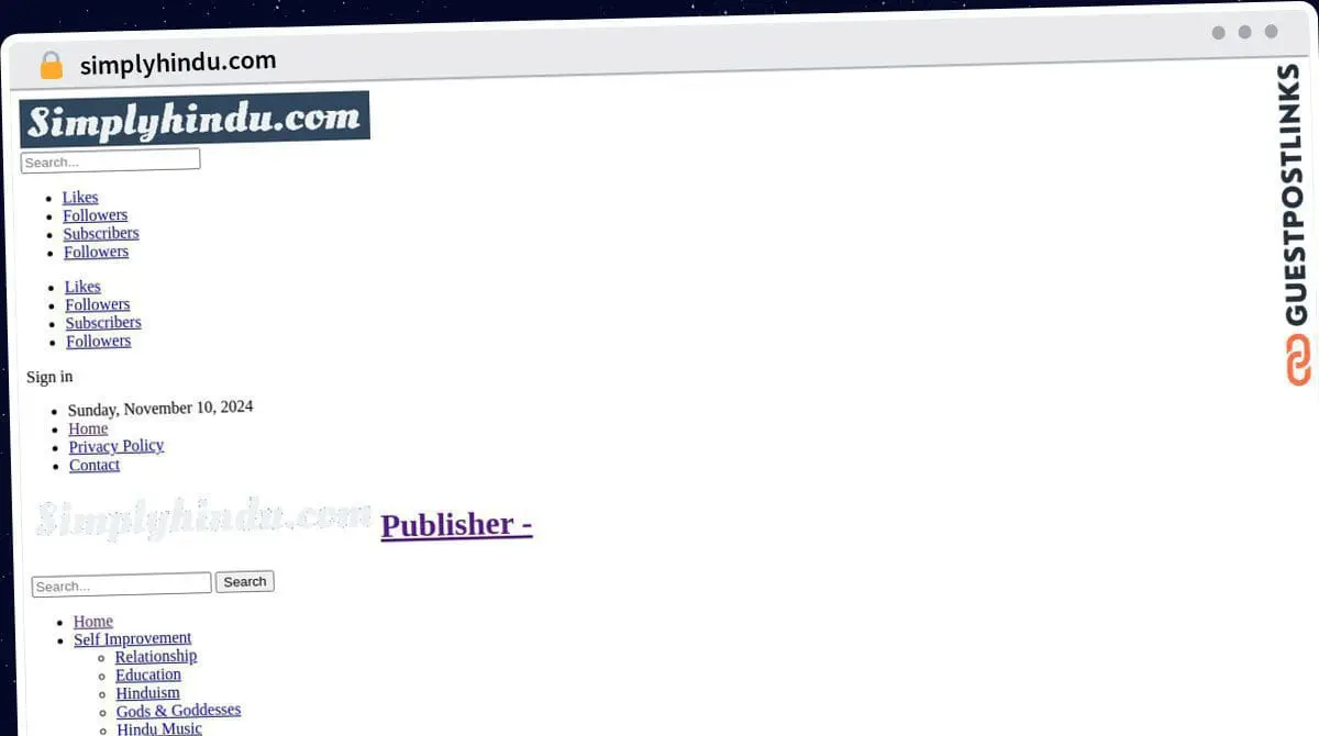 Publish Guest Post on simplyhindu.com