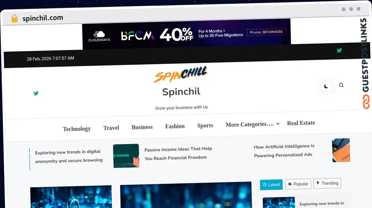 Publish Guest Post on spinchil.com