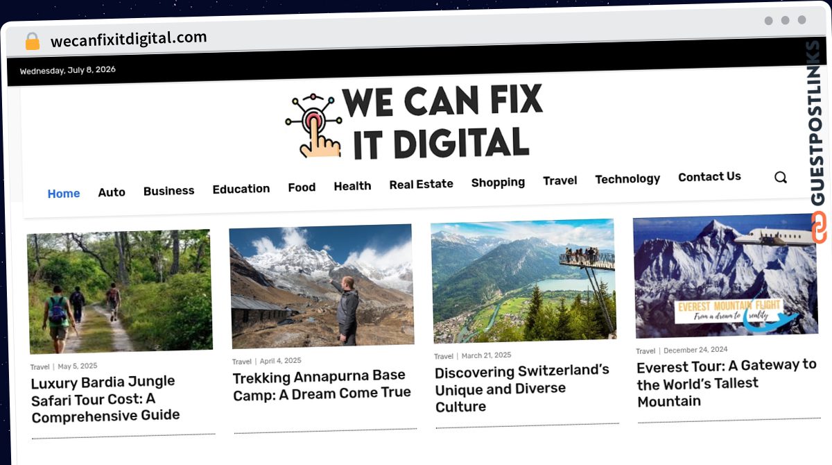 Publish Guest Post on wecanfixitdigital.com