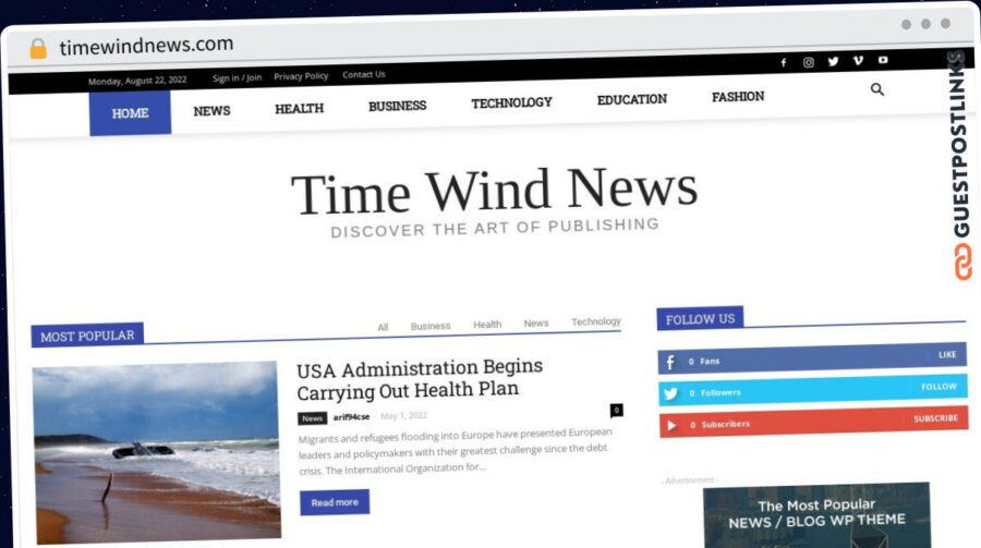 Publish Guest Post on timewindnews.com