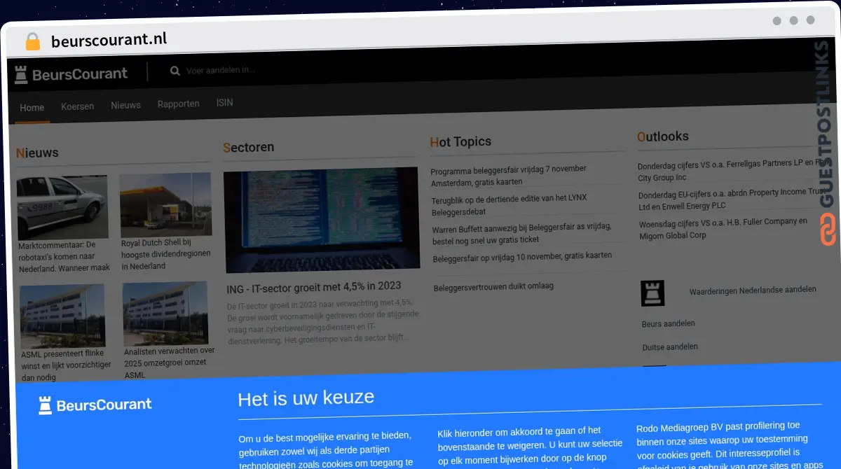 Publish Guest Post on beurscourant.nl