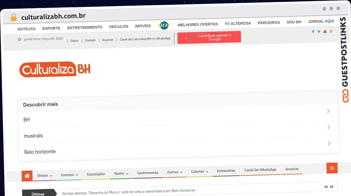 Publish Guest Post on culturalizabh.com.br