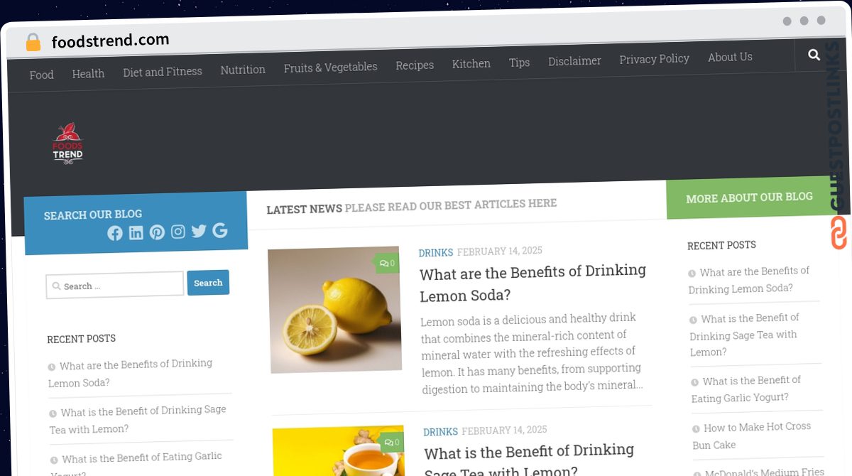 Publish Guest Post on foodstrend.com