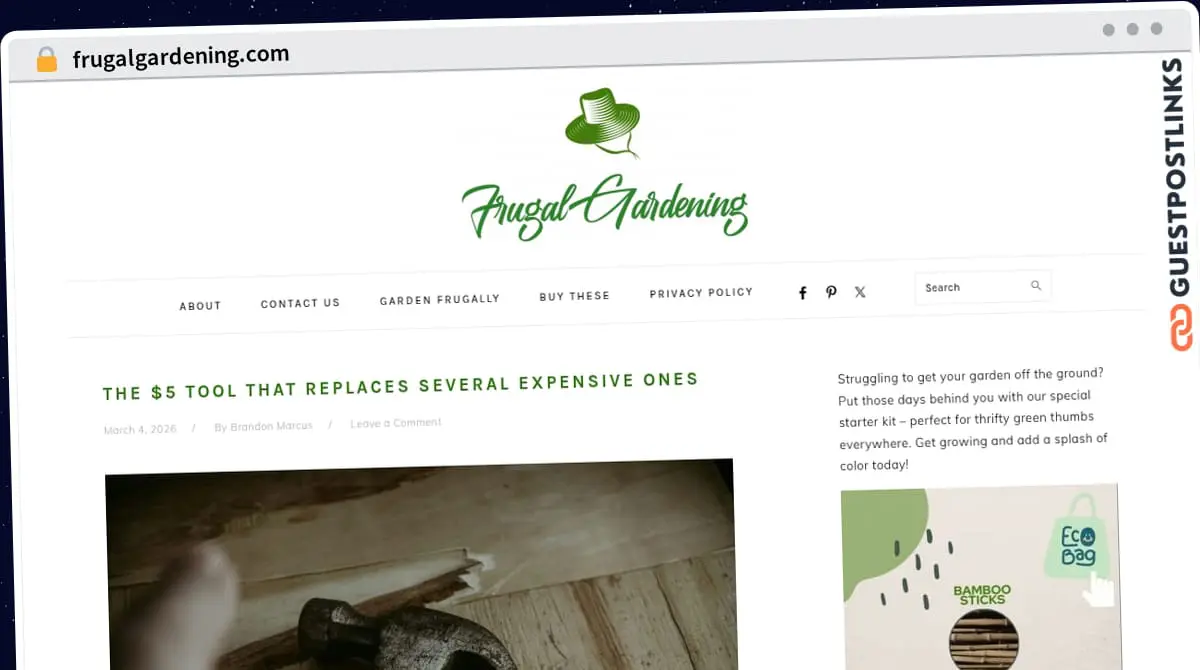 Publish Guest Post on frugalgardening.com