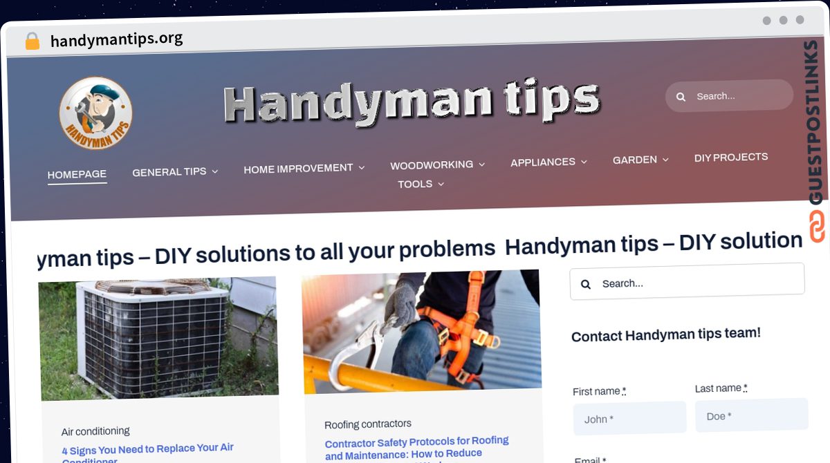 Publish Guest Post on handymantips.org