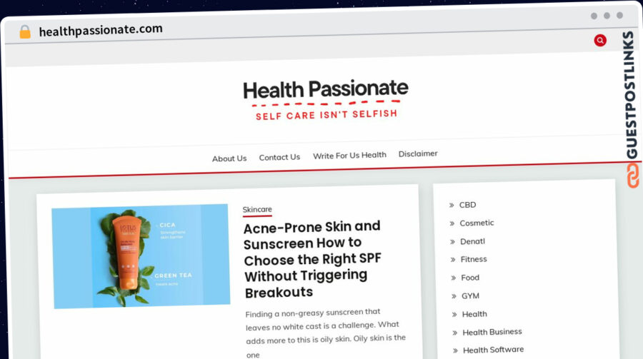 Publish Guest Post on healthpassionate.com
