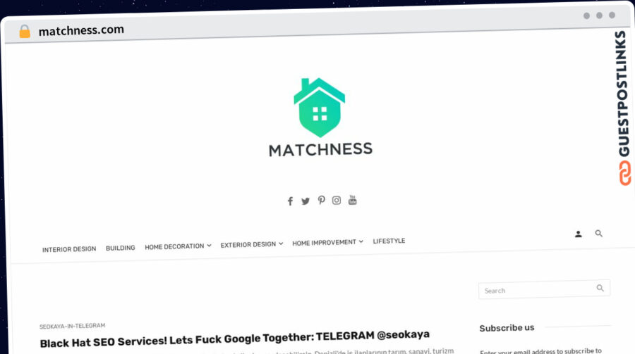 Publish Guest Post on matchness.com