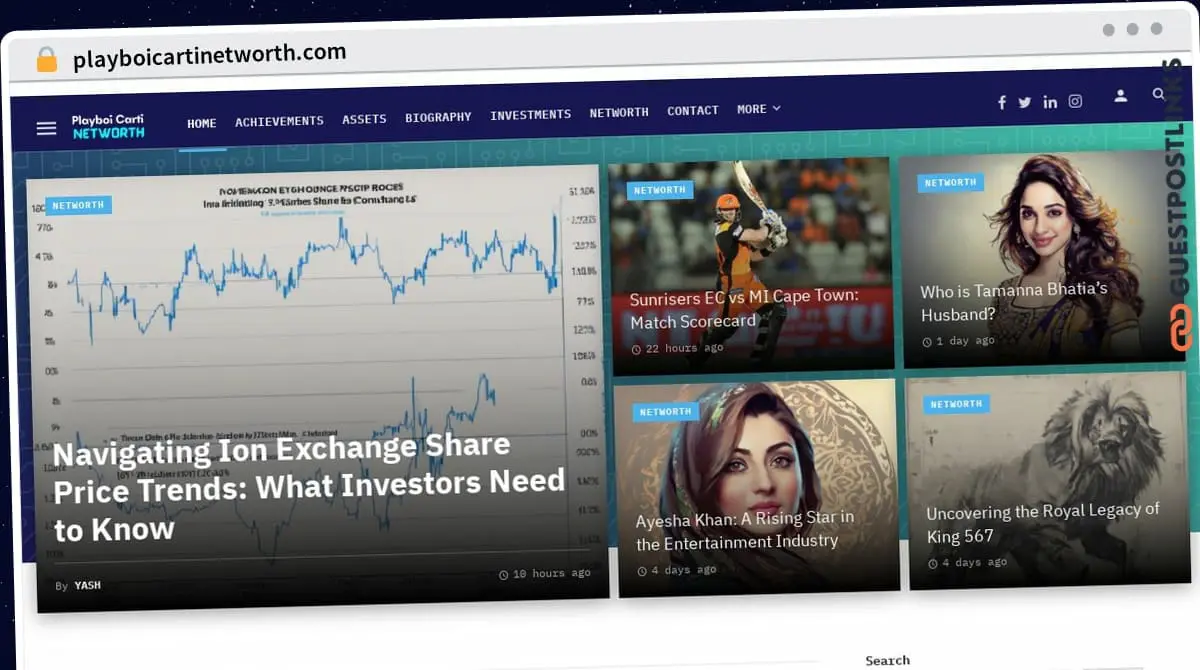 Publish Guest Post on playboicartinetworth.com