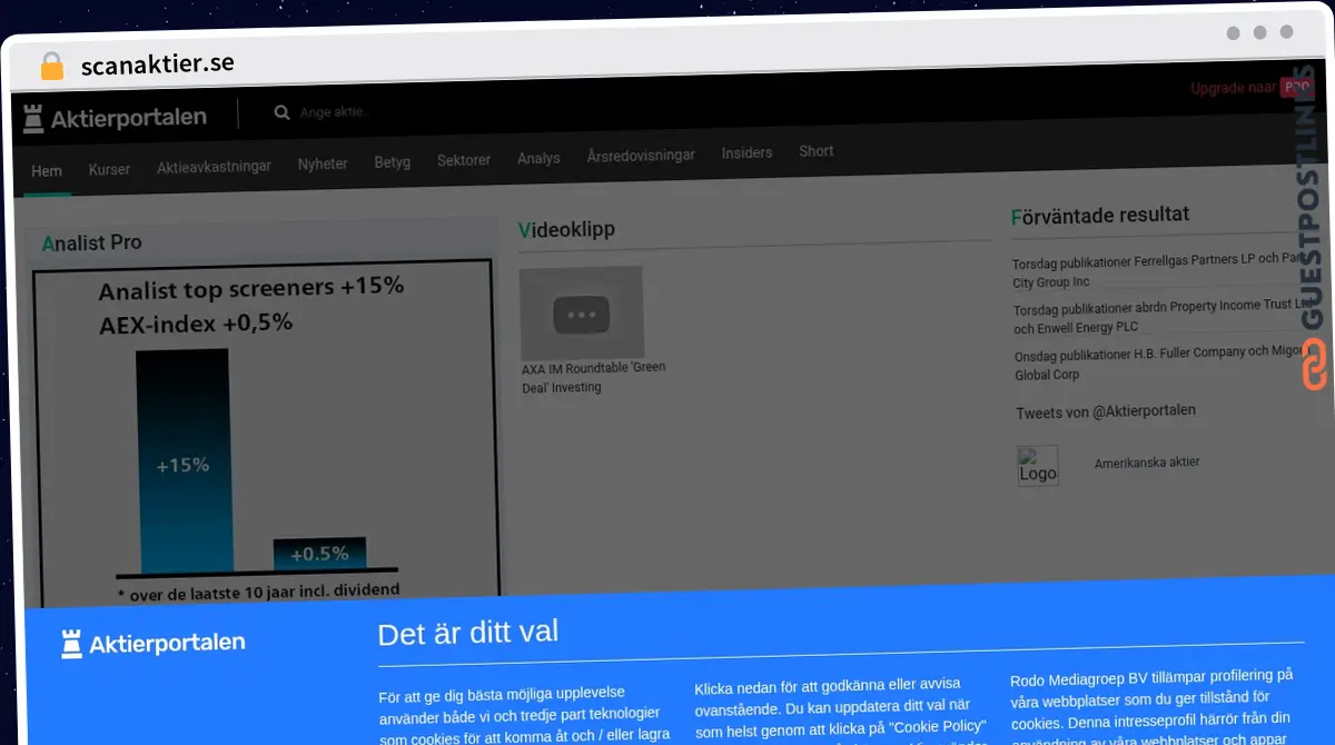 Publish Guest Post on scanaktier.se