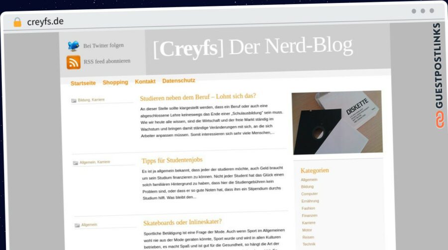 Publish Guest Post on creyfs.de
