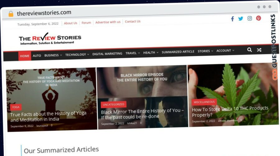 Publish Guest Post on thereviewstories.com