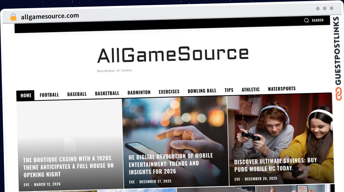 Publish Guest Post on allgamesource.com