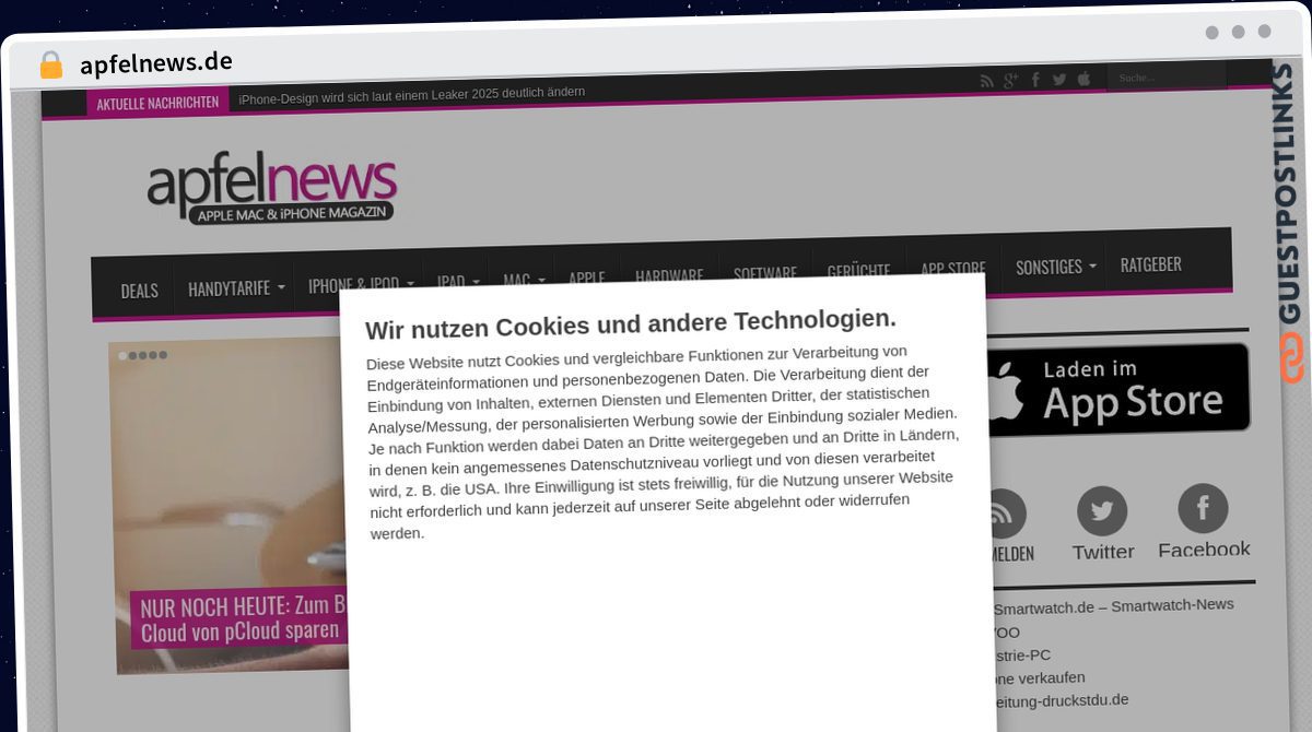 Publish Guest Post on apfelnews.de