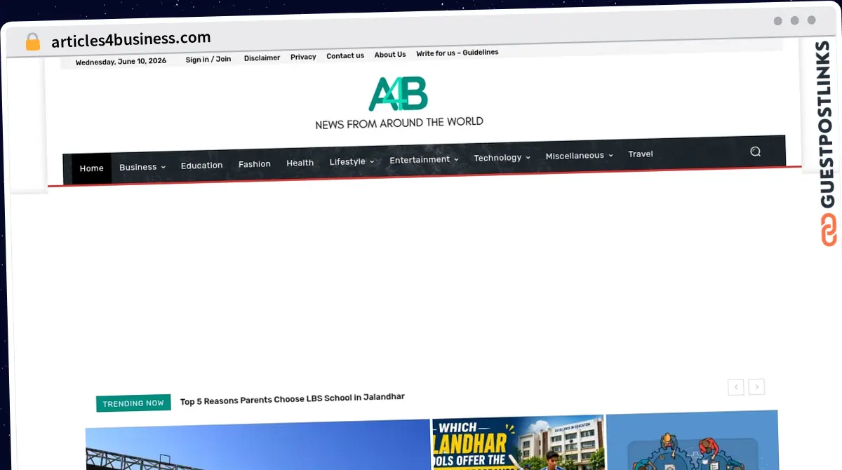 Publish Guest Post on articles4business.com