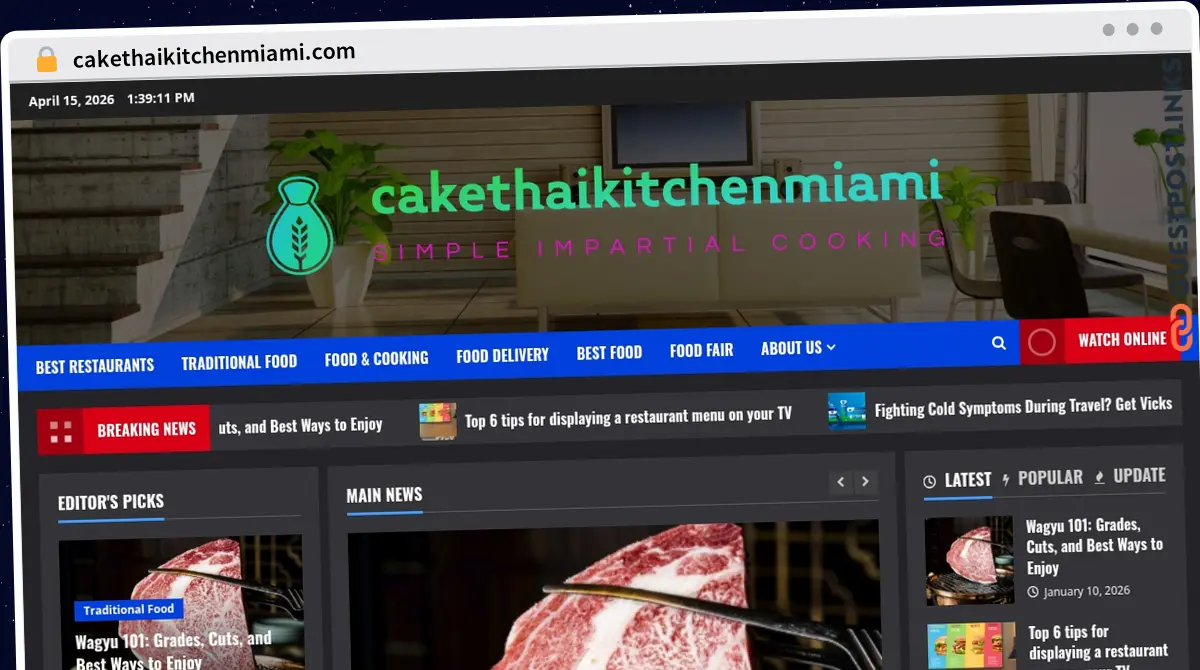 Publish Guest Post on cakethaikitchenmiami.com