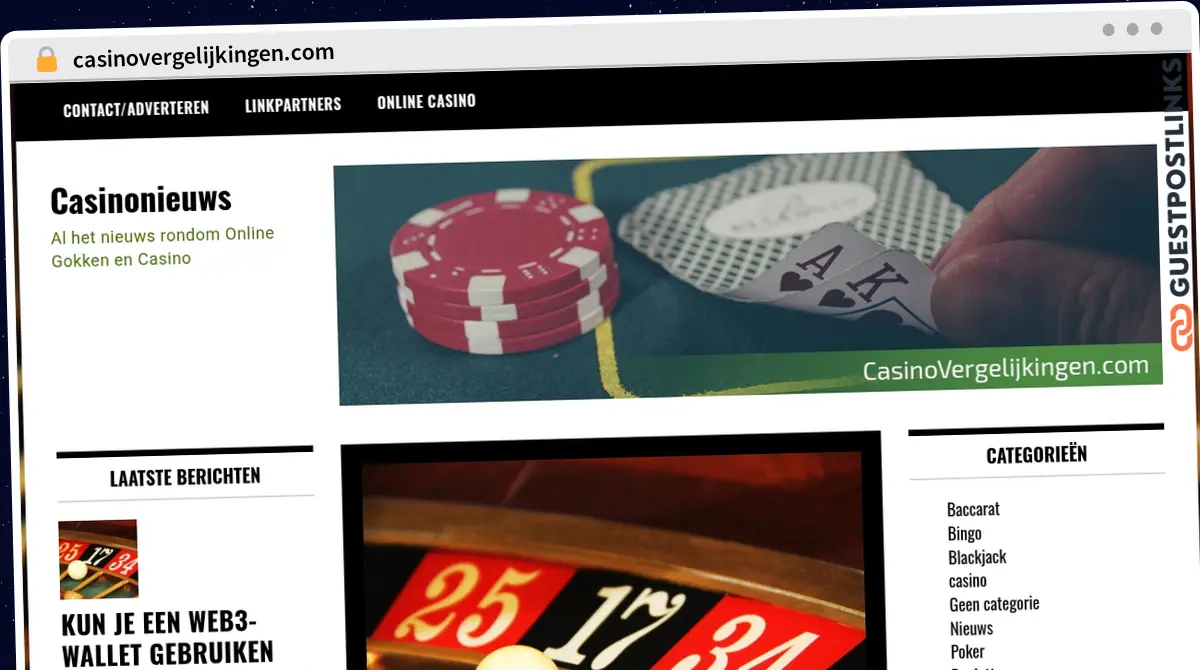 Publish Guest Post on casinovergelijkingen.com