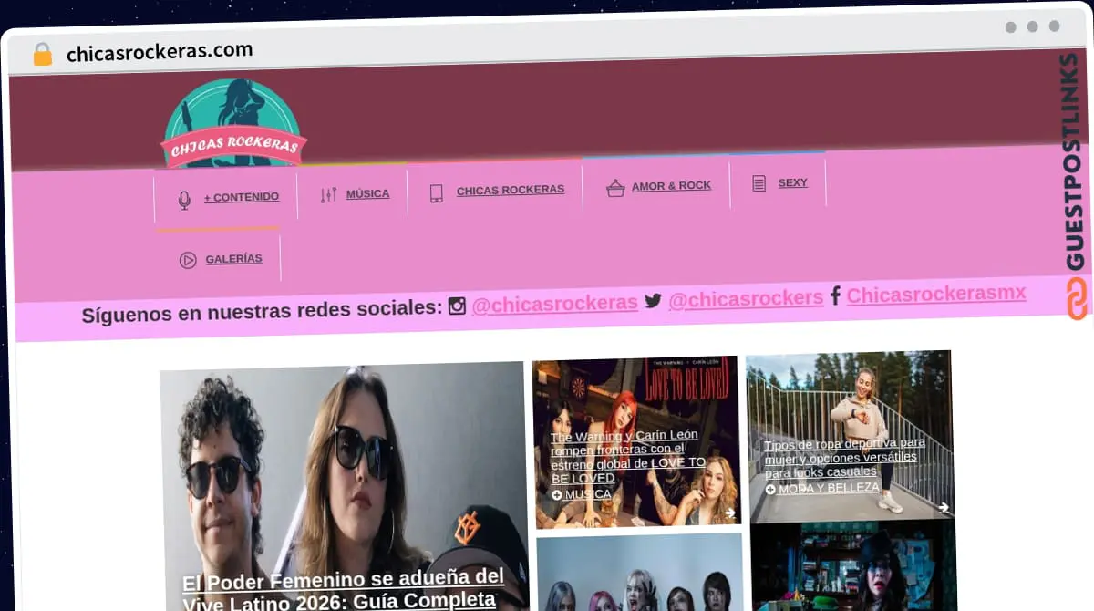 Publish Guest Post on chicasrockeras.com