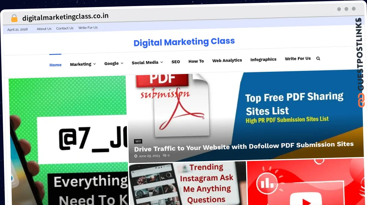 Publish Guest Post on digitalmarketingclass.co.in