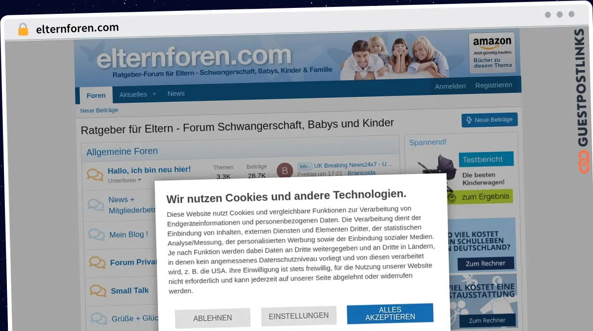 Publish Guest Post on elternforen.com