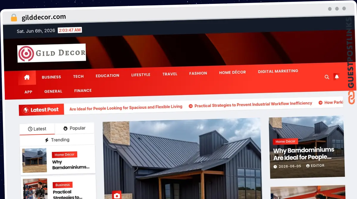 Publish Guest Post on gilddecor.com