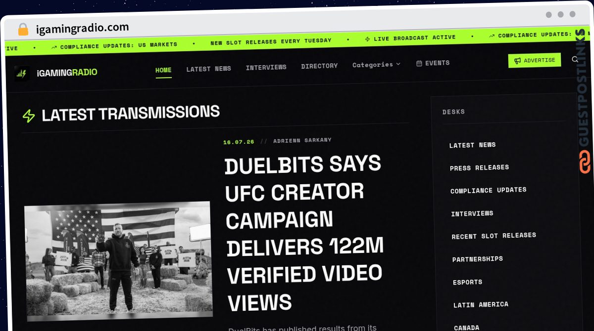 Publish Guest Post on igamingradio.com