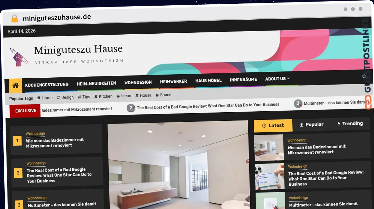 Publish Guest Post on miniguteszuhause.de
