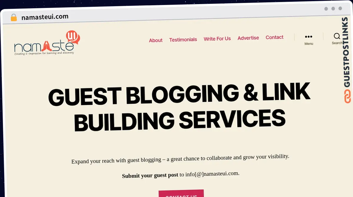 Publish Guest Post on namasteui.com