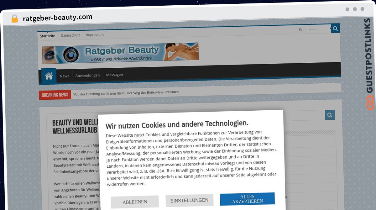 Publish Guest Post on ratgeber-beauty.com