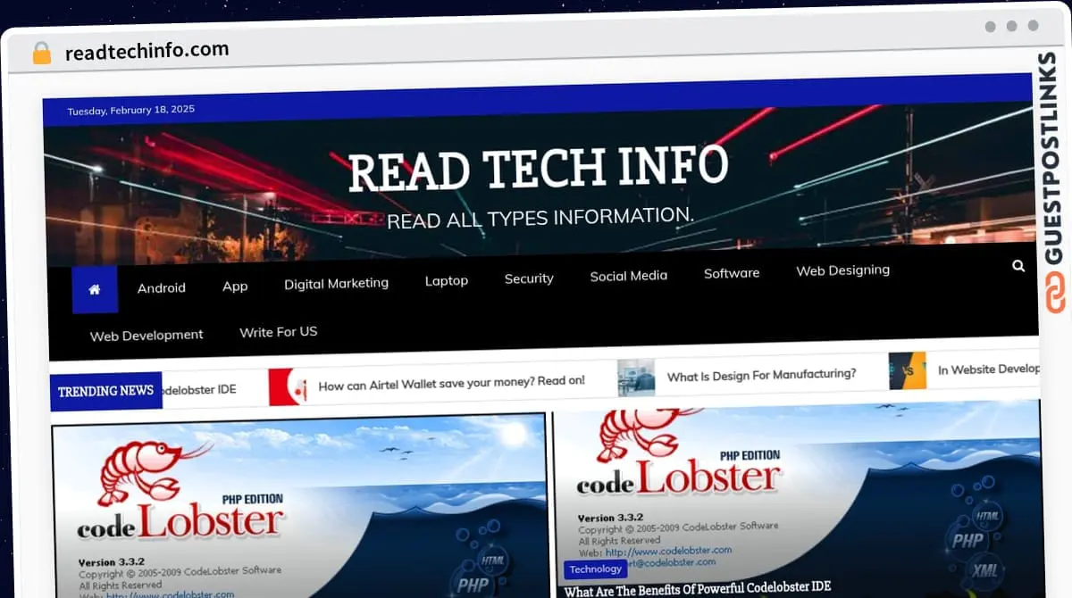 Publish Guest Post on readtechinfo.com
