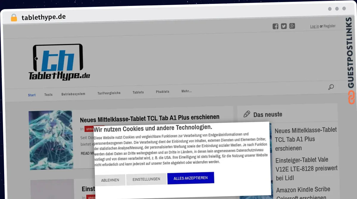 Publish Guest Post on tablethype.de