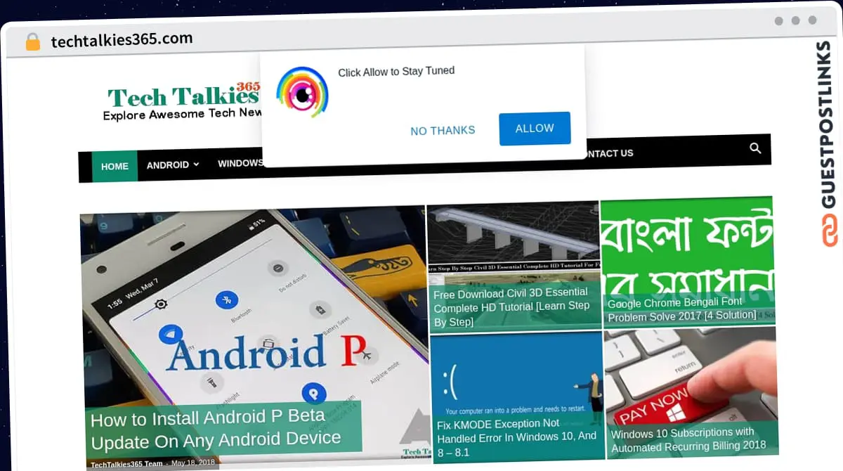 Publish Guest Post on techtalkies365.com