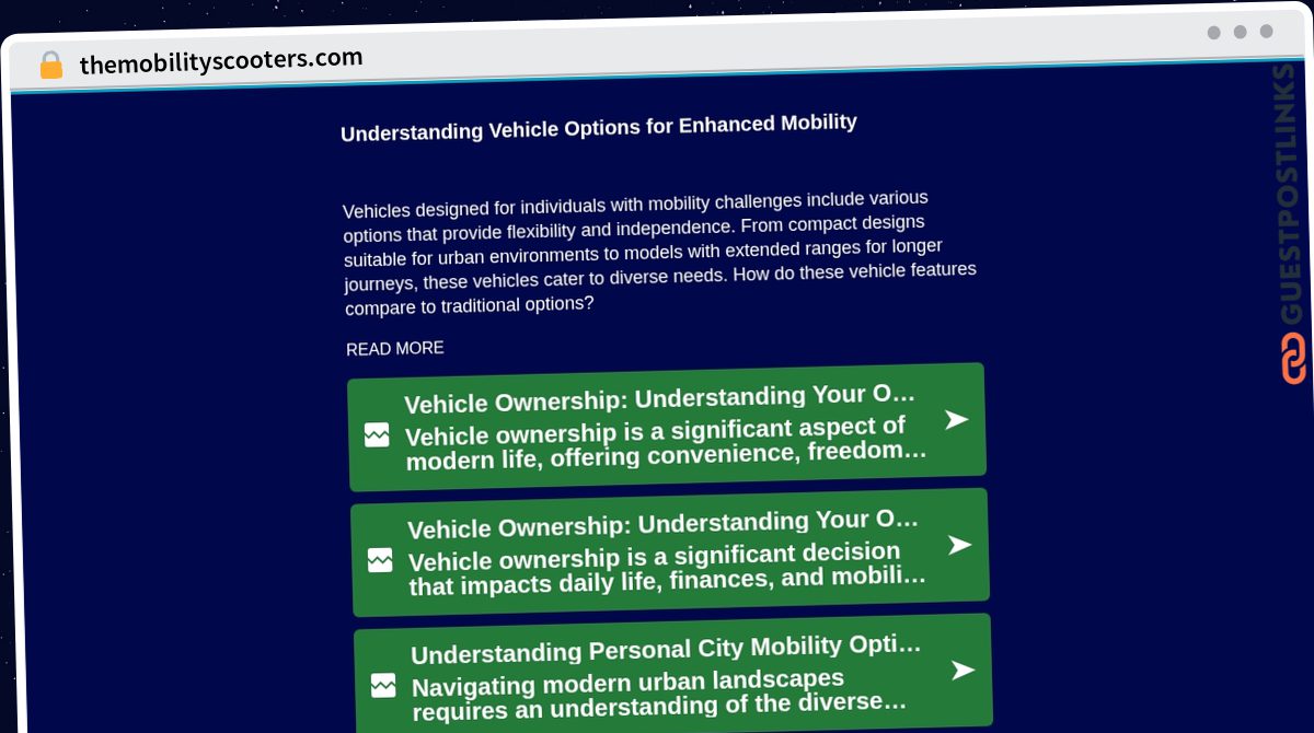 Publish Guest Post on themobilityscooters.com