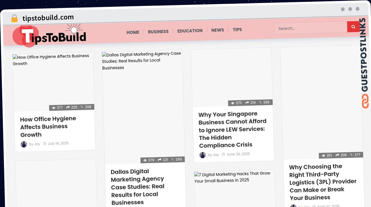 Publish Guest Post on tipstobuild.com