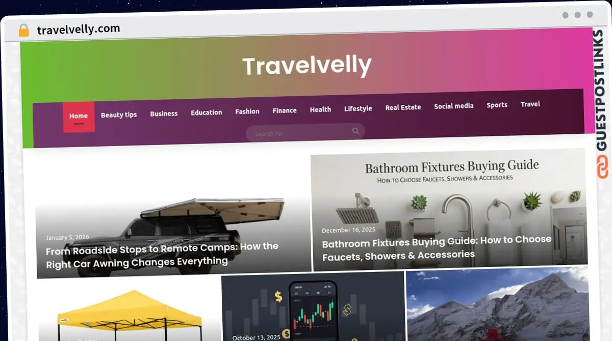 Publish Guest Post on travelvelly.com