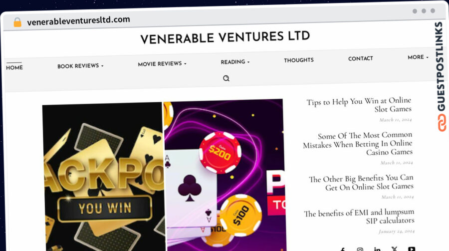 Publish Guest Post on venerableventuresltd.com