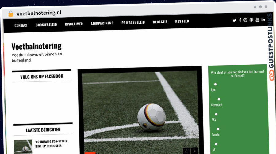 Publish Guest Post on voetbalnotering.nl