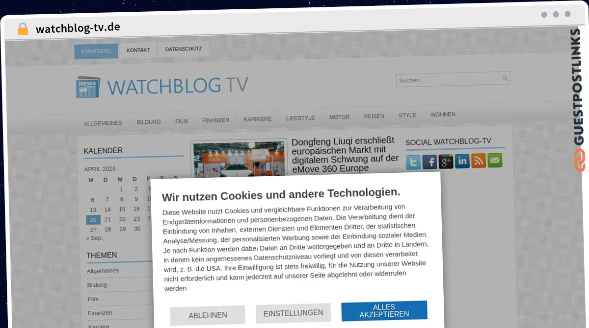 Publish Guest Post on watchblog-tv.de