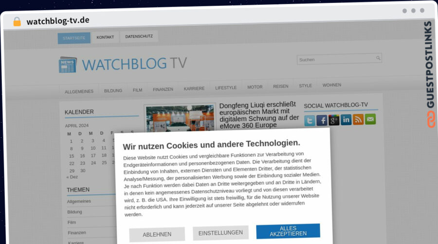 Publish Guest Post on watchblog-tv.de