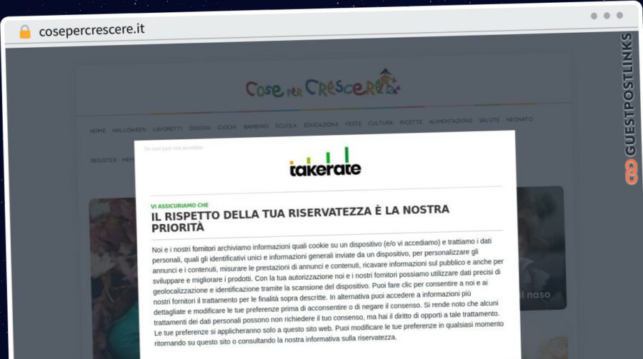 Publish Guest Post on cosepercrescere.it