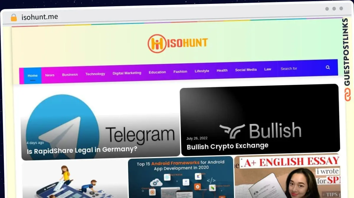 Publish Guest Post on isohunt.me