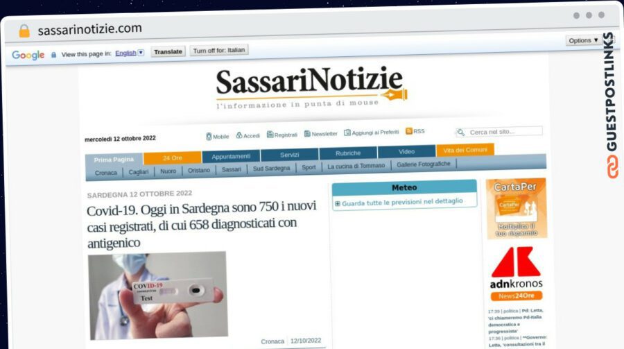 Publish Guest Post on sassarinotizie.com