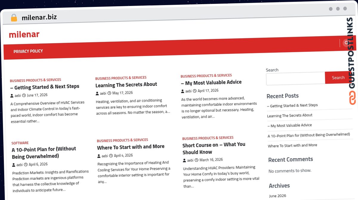 Publish Guest Post on milenar.biz