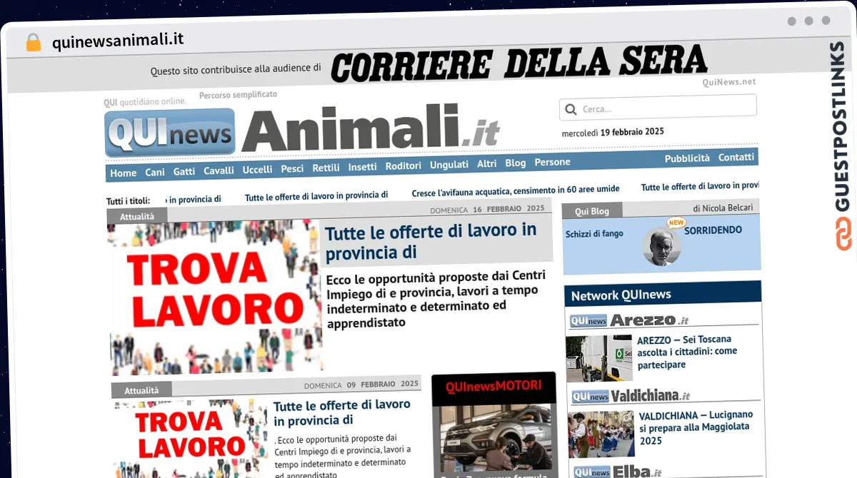 Publish Guest Post on quinewsanimali.it