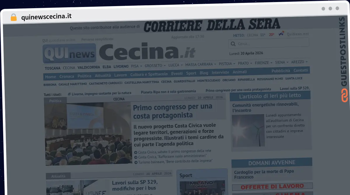 Publish Guest Post on quinewscecina.it