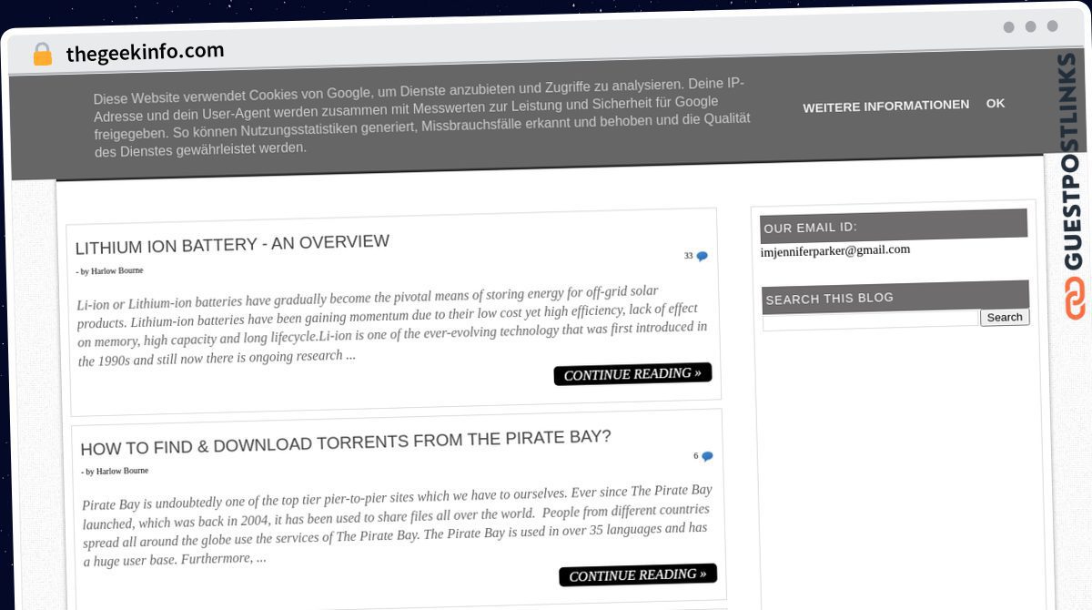Publish Guest Post on thegeekinfo.com