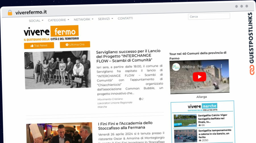 Publish Guest Post on viverefermo.it
