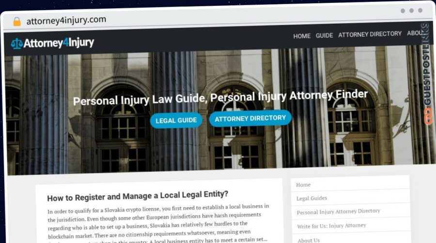 Publish Guest Post on attorney4injury.com
