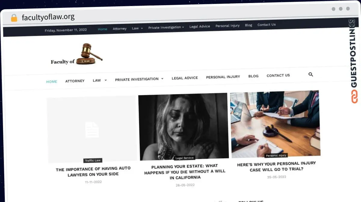 Publish Guest Post on facultyoflaw.org