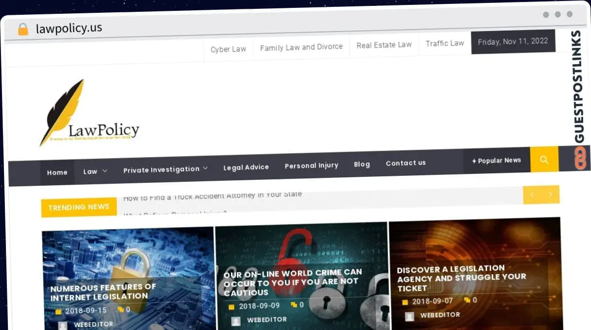 Publish Guest Post on lawpolicy.us